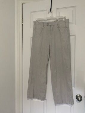 le Château - light grey and White Lined Waistband Trousers